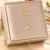 Colar de corpo inteiro em aço titânio, temperamento personalidade, best-seller transfronteiriço, feminino, banhado a ouro 18K, corrente clavícula, joia que não desbota
