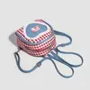 Mini Mochila Retro de Cuadros Rojos y Blancos | Bolso Mini Femenino de Mezclilla, Corazón y Encaje | Mochila Pequeña Estilo Japonés Bordada con Cerezas Dulces | Bolso de Viaje Lindo y Casual Estilo Preppy
