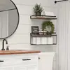 En Stock Estilo Europeo Estante Decorativo Flotante Divisor de Baño Estante de Almacenamiento Cocina Sala de Estar Hierro Forjado Montado en Pared Estante de Exhibición de Adornos