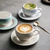 Juego de tazas de café de cerámica con forma de huevo para uso doméstico, taza de té de la tarde de capuchino simple para latte art de lujo ligero