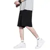 Pantalones Deportivos Casuales de Color Sólido para Hombre Jóvenes Modernos Rectos de Corte Holgado de Cinco Puntos