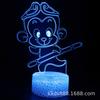 Lâmpada de mesa 3D dedicada à série Gorilla Monkey transfronteiriça USB lâmpada de presente criativa LED colorido gradiente toque luz noturna