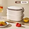 Lonchera, Lonchera de Acero Inoxidable para Trabajadores de Oficina, Lonchera Portátil Multicapa Aislada para Microondas, Contenedor de Comida Calentable