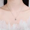 Collar Jiu Feng Xiang de Plata de Ley 925 con Baño de Platino para Mujer con Colgante de Moissanita de Seis Garras, Cadena Clásica de Lujo Ligero de Alta Gama para Clavícula