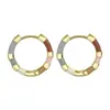 Pendientes Retro de Lujo Ligero Estilo Francés de Esmalte Multicolor para Mujer, Nuevos Pendientes de Clip de Verano con Bloques de Color de Nicho Estilo Chino, Temperamento Dopamina
