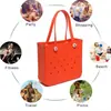 Bolsa de Playa Eva, Bolso de Mano Simple Casual Europeo y Americano, Bolsa Perforada DIY, Bolso de Moda para Mujer para Deportes al Aire Libre