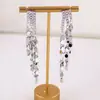 Pendientes de Borla con Lentejuelas Doradas y Circonita Brillante, Pendientes Exagerados Personalizados de Alta Gama, Pendientes Únicos y Versátiles para Mujeres