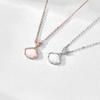 Collar Yibeizi de Plata 925 Nácar para Mujer Concha Natural Lujo Accesible Colgante de Alta Gama Cadena Clavícula Joyería para el Día de San Valentín