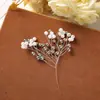 Moda Elegante Perla de Imitación Doble Color Abalorios Rama DIY Hecho a Mano Flor de Seda Retorcida Accesorios para el Cabello Accesorios para el Cabello