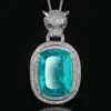 Novidade Outono e Inverno Joias Zhuang Shengsheng Base de Cobre Banhada a Ouro Pingente de Leopardo Simulado Esmeralda Colar Pedra Principal 20*28