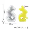 Molde de Silicona para Velas Aromáticas de Corazón de Cristal Epoxi Conejo de Pascua Adorno de Yeso