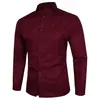 Aliexpress Cross-Border Novas Camisas Masculinas de Manga Longa Estilo Coreano Moda Jovem Slim Casual de Negócios Camisas Simples Atacado