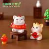 Adornos festivos de gato de Año Nuevo árbol de la fortuna micro paisaje bonsái decoración de escritorio accesorios de bola de cristal artesanías de resina