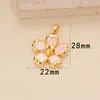 Pingente Flor de Madrepérola Flor de Cerejeira Pérola Banhado a Cobre Ouro 18K Real Base Vazia Estilo Retrô High-End Acessórios para Joias DIY