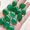 Pendientes de Aro Ovalados para Manualidades con Incrustaciones de Ágata, Base Plana, Anillo Natural Verde Sin Agujero, Colgante Jinhua