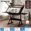 Mesa de Pintura Ajustable de Vidrio Libro de Pintura Dibujo Artístico Mesa de Escritorio para Diseñador de Arte Mesa de Banco de Trabajo