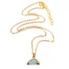 Amazon Cross-border Pedra de Cristal Natural Borda Galvanizada Pingente de Lua Colar de Moda Personalizado Colar de Lua
