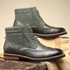 Novas Botas Martin Retrô Britânicas com Padrões Esculpidos, Botas de Couro Modernas Masculinas, Botas de Couro Versáteis Casuais Slip-On 27039
