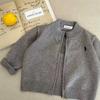 Suéter para Niños 2026 Primavera y Otoño para Niños Cuello Alto Cremallera Cardigan de Punto Chaqueta Rayada de Otoño para Bebés y Niños Pequeños Ropa para Niños