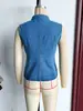 Chal de punto cruzado para comercio exterior transfronterizo, estilo chino nuevo europeo y americano, con nudo de corbata diagonal, para mujer, prenda exterior vintage sin mangas, corta, ajustada