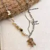Lindo Collar con Colgante de Oso de Terciopelo para Mujer 2025 Nuevo Estilo Caliente Cadena de Clavícula de Gama Alta Cadena Larga Versátil para Sudadera