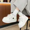 Tenis Blancos de Gatito Lindo para Estudiantes Mujeres, Nuevos Zapatos de Plataforma Estilo Primavera 2026, Zapatos Casuales de Suela Gruesa para Aumentar Estatura para Mujeres