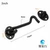 Gancho de vento de aço inoxidável espessado gancho de janela preto estilo antigo acessórios gancho de porta e janela gancho gancho gancho gancho gancho de vento