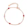 Pulsera de Bolas Redondas Color Nuevo de Plata de Ley S925 Estilo Francés Diseño de Nicho Femenino Accesorios de Verano de Alta Gama Todo Fósforo Joyería