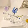 Animal do Zodíaco Cristal Azul e Roxo Coelho Artesanato Decoração de Escritório Sala de Estar Enfeites Presentes de Aniversário Venda Quente Transfronteiriça
