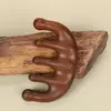 Pente de Massagem Meridianos Seiko Cabeça de Madeira de Sândalo Dourada Madeira Maciça Cinco Dentes Cabeça de Pente de Bola Terapia Facial Feminina Pente de Dentes Largos