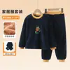 Pijama Infantil Otoño e Invierno Niños Cálido Terciopelo Coral Ropa de Casa Conjunto Nuevo Franela Engrosado Conjunto de Dos Piezas