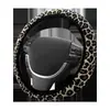 2024 nuevo sin anillo interior algodón y lino estampado funda para volante de coche huellas de gato leopardo mariposa mapache transfronterizo