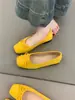 Sapatilhas Delicadas de Fada 2025 Francês Doce Elegante Laço Bico Quadrado Baixo Sola Macia Loafers Brisa da Noite
