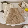 Vestido Chaleco para Niña Estilo Nuevo Otoño e Invierno Chaleco Acolchado con Bordado de Conejo para Bebé Falda Exterior Versátil