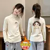 Camiseta de Manga Larga Otoño Invierno 2026 para Niñas, Camiseta Térmica de Forro Polar, Top Cálido Estilo Coreano con Volantes para Bebé, para Niños de Edad Media a Mayores