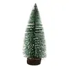 Árbol de Navidad de aguja de pino 10/15/20/25/30cm copo de nieve verde aguja de pino Mini árbol santo pequeño PVC árbol de torre de escritorio