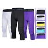 Leggings PRO Masculinos com Joelheiras em Favo de Mel Anticolisão Cropped Fitness Corrida Basquete Alta Elasticidade Compressão Leggings Calças de Pressão