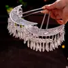 Adereços de Cabeça Étnicos, Grampos de Cabelo de Liga de Prata Dong e Miao, Grampos de Cabelo com Borlas, Grampos de Cabelo da Dinastia Han, Acessórios Miao para Performance de Palco