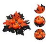 Candelabro de Halloween Nueva Corona Negra Flor Artificial Hoja de Arce Decoración de Fiesta Vela Adorno de Mesa Corona Artificial