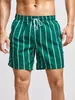 2026 Bermuda de Natação Masculina Verão Perna Reta Tamanho Grande Calça de Cinco Pontos Calça para Águas Termais e Praia Shorts Listrados Calça de Praia Masculina