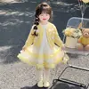 Conjunto de cárdigan de punto para niña Otoño 2026 Nuevo Dulce Elegante Ropa de Otoño para Bebé Niña Conjunto de Dos Piezas con Falda de Gasa de Princesa