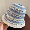Chapéu de Pescador de Tricô Vazado Estilo Japonês para Mulheres, Chapéu Bucket Liso para Verão, Passeios ao Ar Livre, Férias na Praia, Proteção Solar