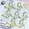 Mariposa de vidrio tallado 20x30 mm al por mayor con agujero vertical, alas tridimensionales, materiales para DIY de pulseras y collares hechos a mano