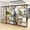 Prateleira divisória, estante de escritório com tela, rack decorativo de chão para sala de jantar, suporte para flores, rack de exposição de entrada divisória para sala de estar