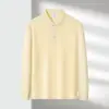 Camisa polo de manga larga transfronteriza de otoño, moderna y versátil, camiseta de manga larga de primavera y otoño, cuello camisero simple, camisa básica elegante y versátil