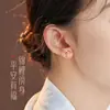 Pendientes de Plata de Ley S925 de Carpa de la Suerte para Niñas Nuevos Pendientes Chinoserie Lujo Accesible Joyería para Orejas de Esmalte de Calcedonia Antigua Nuevo Estilo