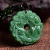 Colgante Pixiu Color Jade Verde Dragón de Hierba Xiangyun Pixiu Obsidiana Jade Blanco Verde Claro Collar Joyería Collar Estilo Chino Nuevo