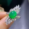 Venta Directa de Fábrica Anillo Pendientes de Plata S925 Batata Pequeña Ópalo Verde Popular Regalo para Novia Regalo para Mejor Amiga Nuevo Modelo Mujeres Fábrica