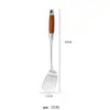 Conjunto de Espátulas de Aço Inoxidável 304 para Uso Doméstico, Colher de Sopa com Cabo de Madeira, Antiderrapante, Escumadeira Espessada, Utensílios de Cozinha Especiais para Chef com Cabo Longo