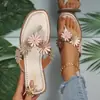 Chanclas de Estilo Lindo Talla Grande de Comercio Exterior Para Uso al Aire Libre Flor Suela Plana Moda Zapatos de Mujer Antideslizantes Nuevas Sandalias de Verano Venta al por Mayor